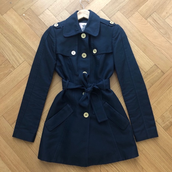 Juicy Couture Navy Blue Trenchcoat - Picture 2 of 7